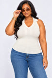 ELEVATED CASUAL SLEEVELESS TOP PLUS