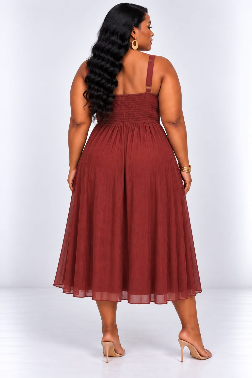 SIMPLY SWEET TIE FRONT MIDI DRESS PLUS