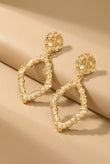 Rough Textured Diamond Shape Drop Earrings