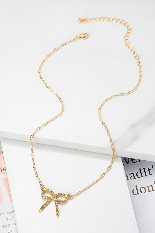 Bow pendant necklace on a delicate chain GRAND BAZAAR