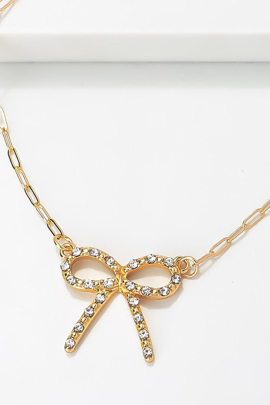 Bow pendant necklace on a delicate chain GRAND BAZAAR