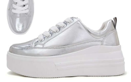 IN YOUR FUTURE SILVER PLATFORM SNEAKERS