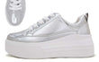 IN YOUR FUTURE SILVER PLATFORM SNEAKERS