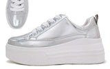 IN YOUR FUTURE SILVER PLATFORM SNEAKERS
