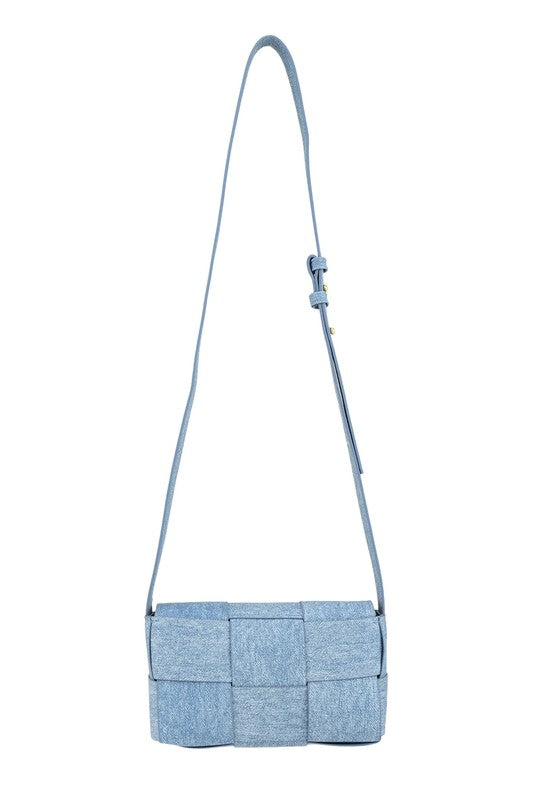 Checkered Pu Leather Crossbody Bag