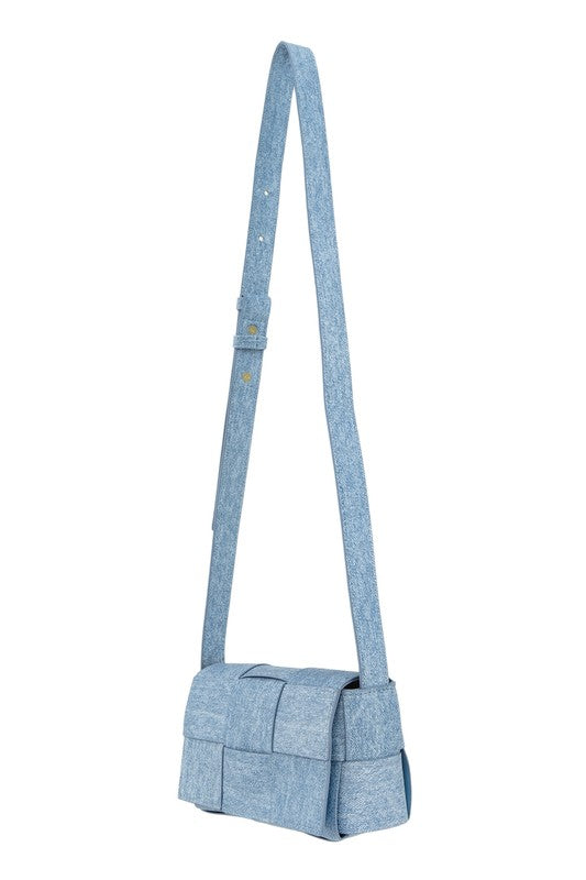 Checkered Pu Leather Crossbody Bag