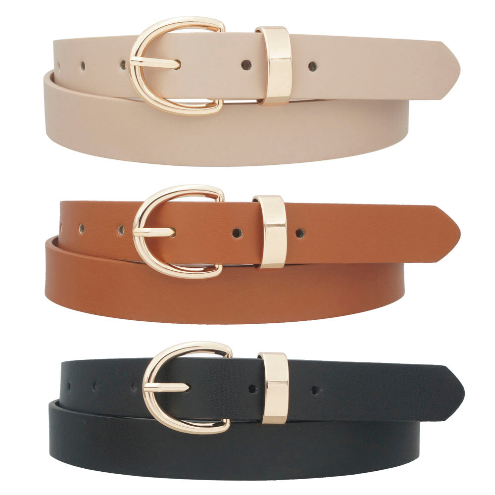 Plus Hollow Back U Buckle Trio Belt