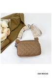 QUILTED VEGAN LEATHER CROSSBODY BAG