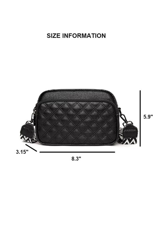 QUILTED VEGAN LEATHER CROSSBODY BAG