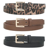 Minimalist Rectangle Pebbled Pebbled Trio Skinny Belt