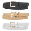 Minimalist Rectangle Pebbled Pebbled Trio Skinny Belt