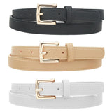 Minimalist Rectangle Pebbled Pebbled Trio Skinny Belt