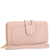 Plain Textured Zipper Hand Strap Wallet