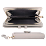 Plain Textured Zipper Hand Strap Wallet