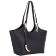 Plain Textured Shoulder Tote Bag