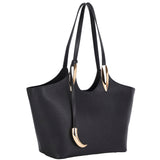 Plain Textured Shoulder Tote Bag