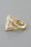 Cubic Rhinestone Statement Ring GRAND BAZAAR