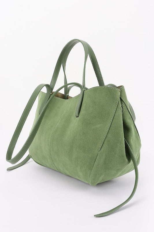 Suede Tote With Chain Strap