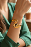 Sculptural Gold Steel Cuff Bracelet