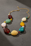 Artisan-crafted Resin Stone Statement Necklace