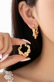 Twisted Sculptural Gold Hoop Earrings GRAND BAZAAR