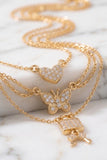 Heart, Butterfly, Lock Key Pendant Necklace