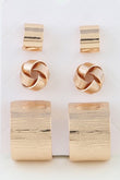 Carved Modern Hoop Earrings