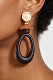 Modern Stone Open Drop Earrings