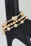 Multi Polished Beaded Tube Bracelet