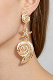 Triple Starfish Shell Drop Earrings