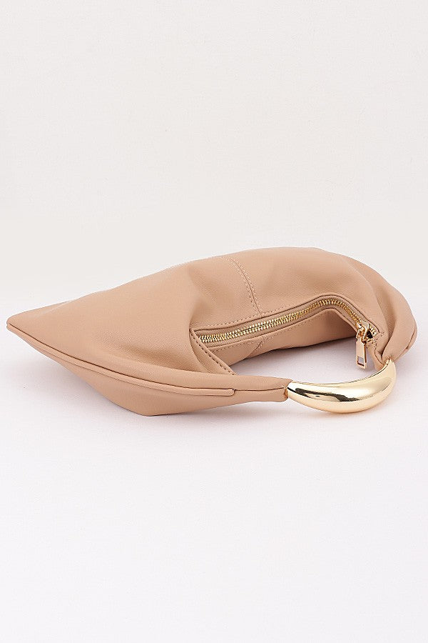 Metallic Top Handle Hobo Bag