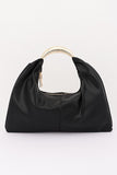 Metallic Top Handle Hobo Bag