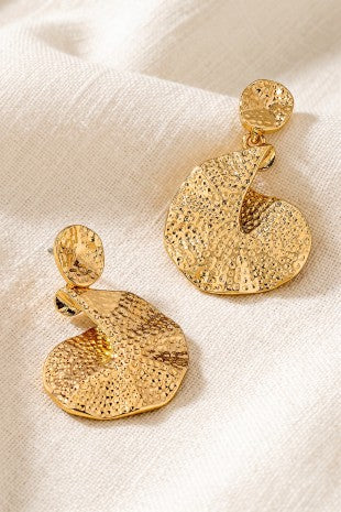 Hammered Organic Drop Earrings