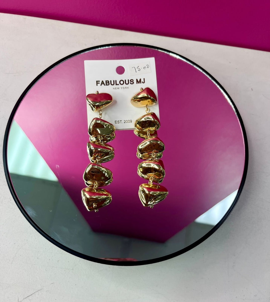 Metal Pebble Link Dropdown Earrings GRAND BAZAAR