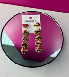 Metal Pebble Link Dropdown Earrings GRAND BAZAAR