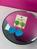 Resin Flower Bud Dangle Earrings