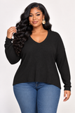 ESSENTIAL RIBBED LONG SLEEVE TOP PLUS