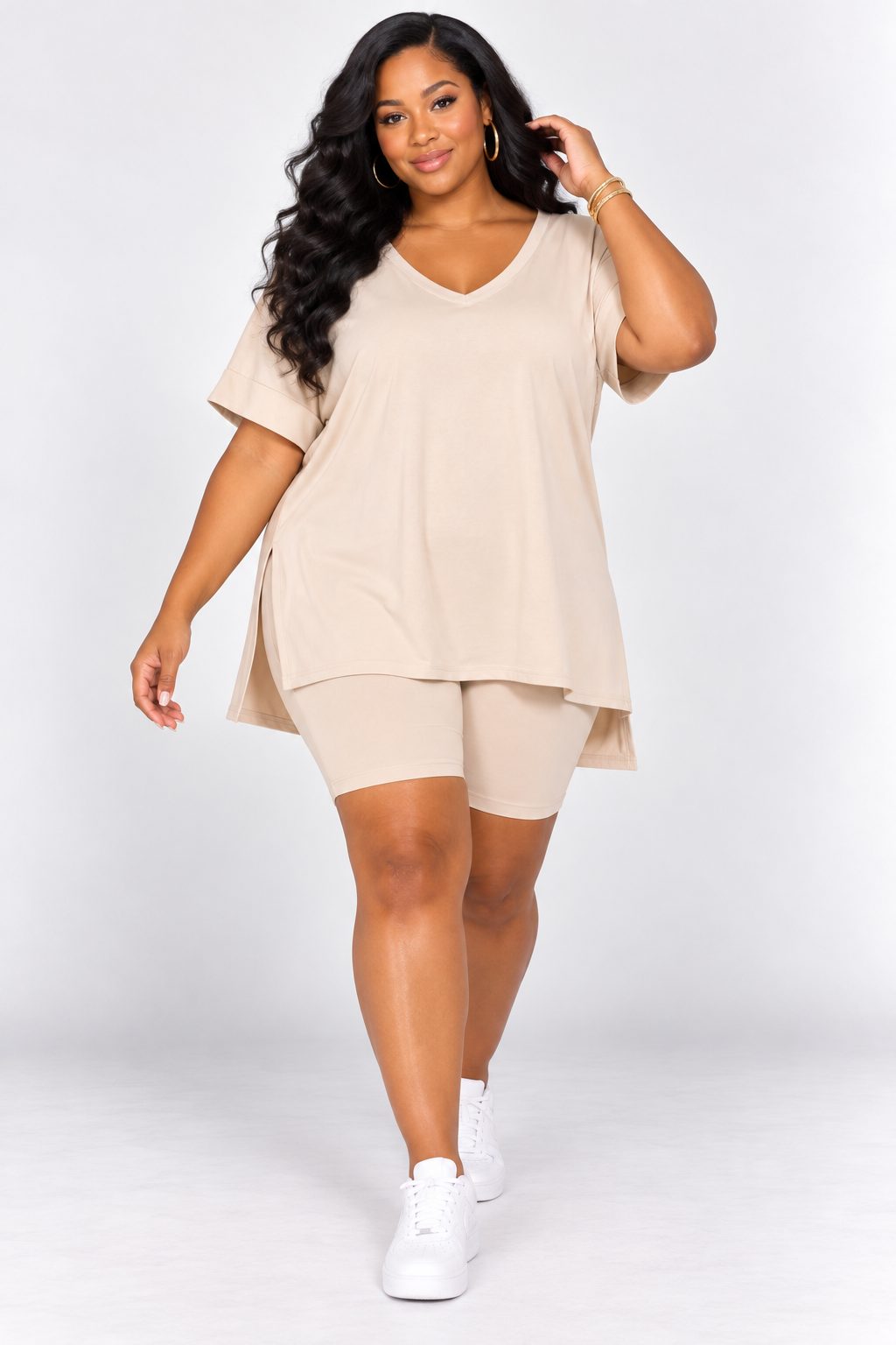 DAILY ROUTINE BIKER SHORTS SET PLUS