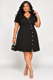 CYNTHIA ASYMMETRICAL RIBBED DRESS PLUS