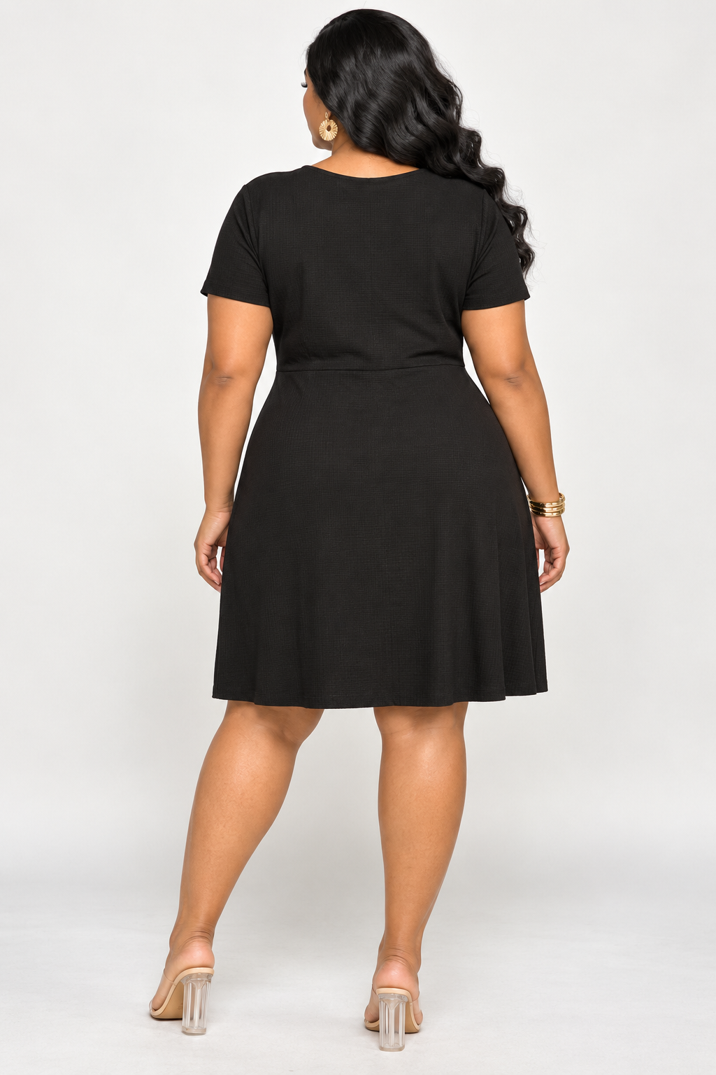 CYNTHIA ASYMMETRICAL RIBBED DRESS PLUS