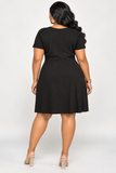 CYNTHIA ASYMMETRICAL RIBBED DRESS PLUS