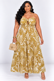 PALM WHISPER LAYERED MAXI DRESS PLUS