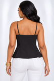 CHIC PEPLUM STRAPPY TOP