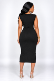 SIENNA RUCHED MIDI DRESS