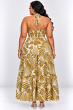 PALM WHISPER LAYERED MAXI DRESS PLUS