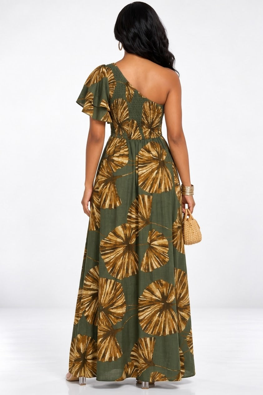 OLIVIA ONE SHOULDER MAXI DRESS
