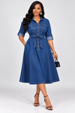 MY DENIM DARLING SHIRT MIDI DRESS