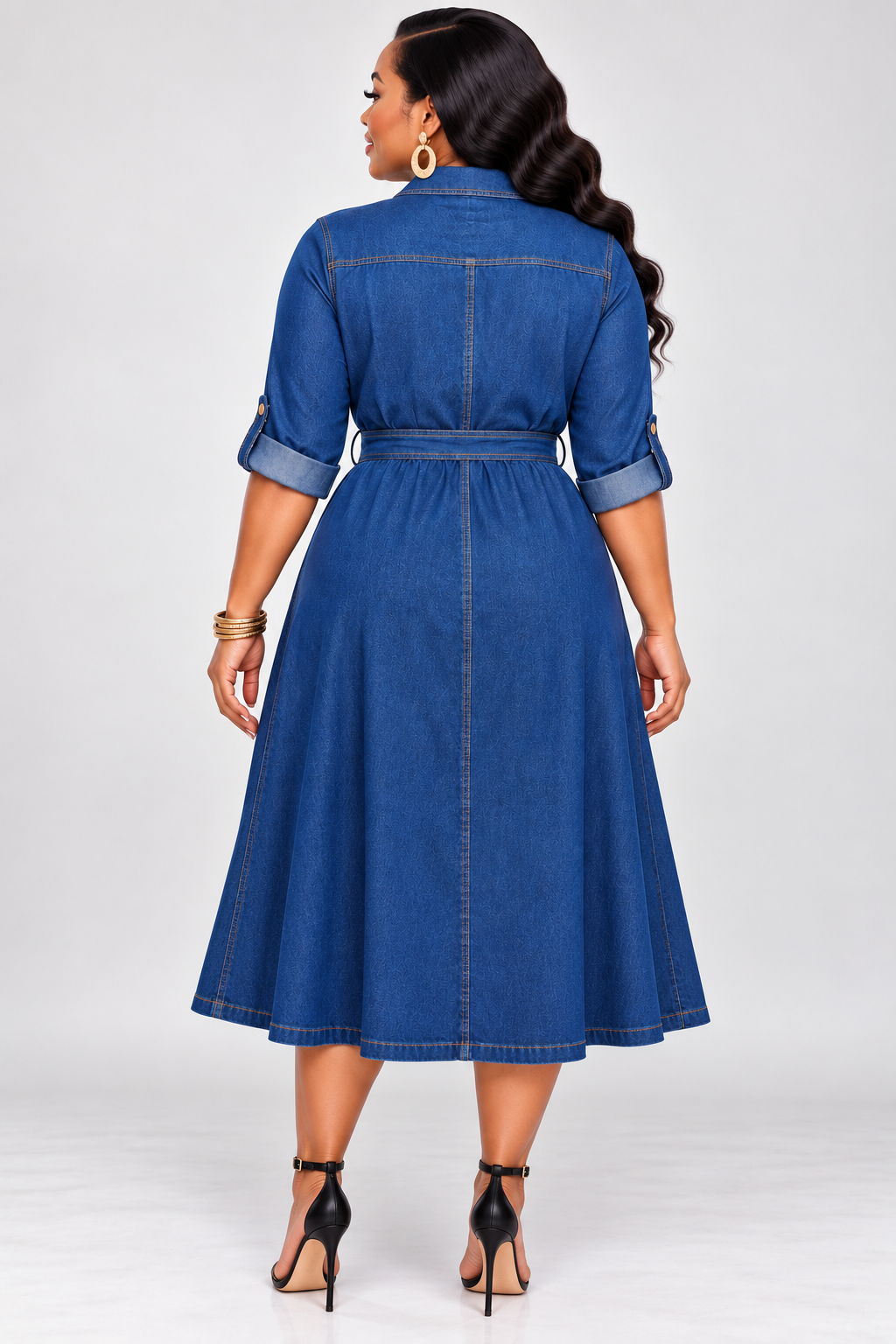 MY DENIM DARLING SHIRT MIDI DRESS