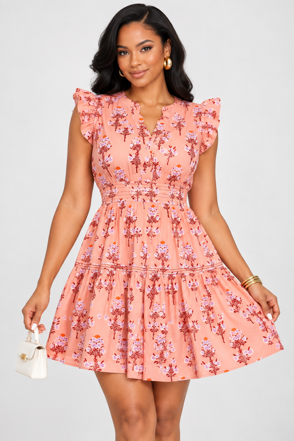 FLOWER GIRL FLUTTER SLEEVE DRESS