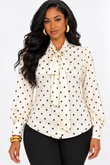 THE SOFT LIFE SATIN POLKA DOT SHIRT